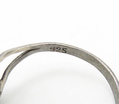 925 Silver Vintage Black Onyx Twist Band Ring Sz 4.5 RG15364