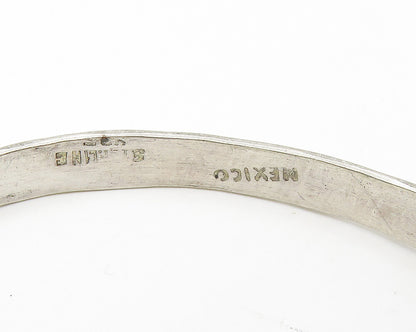 MEXICO 925 Sterling Silver  Vintage Etched Pattern Bangle Bracelet  BT6671