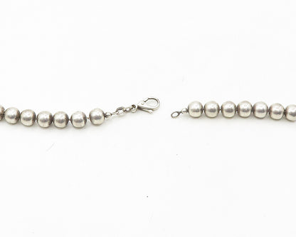 925 Sterling Silver  Vintage Heavy Minimalist Beaded Chain Necklace NE2906