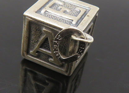 BEAU 925 Sterling Silver   Vintage Baby Alphabet Block Pendant  PT18292