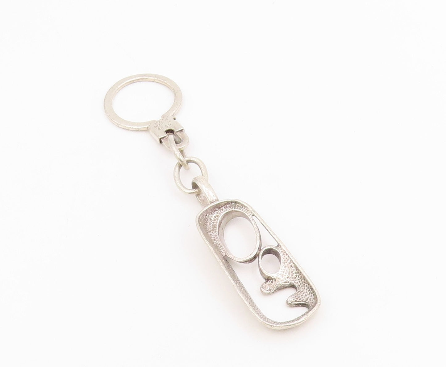 925 Sterling Silver Vintage Keychain Minimalist Abstract Loop Design  TR4177