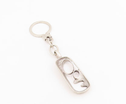 925 Sterling Silver Vintage Keychain Minimalist Abstract Loop Design  TR4177