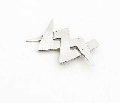 MEXICO 925 Sterling Silver  Vintage Interlaced Zig Zag Brooch Pin  BP3161