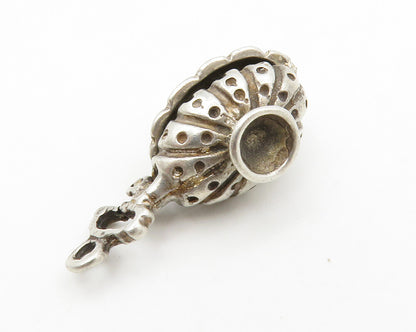 925 Sterling Silver  Vintage Petite Genie Lamp Pendant (OPENS)  PT10578