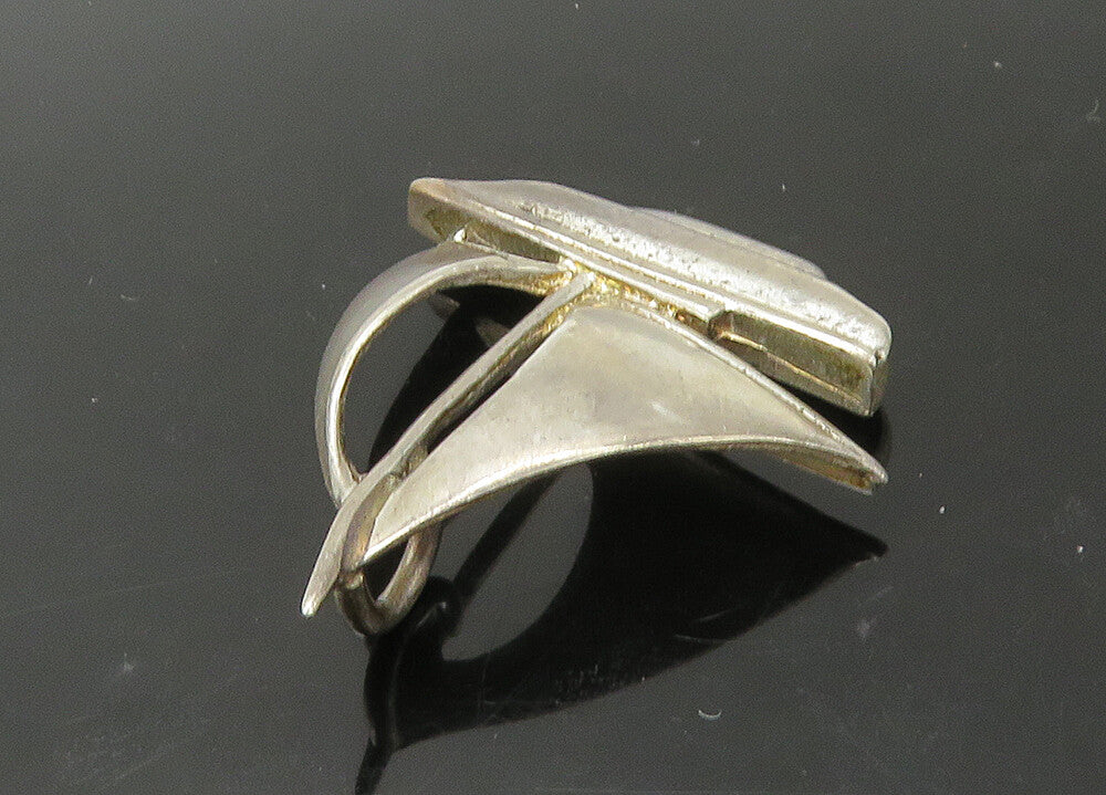 925 Sterling Silver  Vintage Shiny Smooth Sail Boat Motif Pendant  PT18331