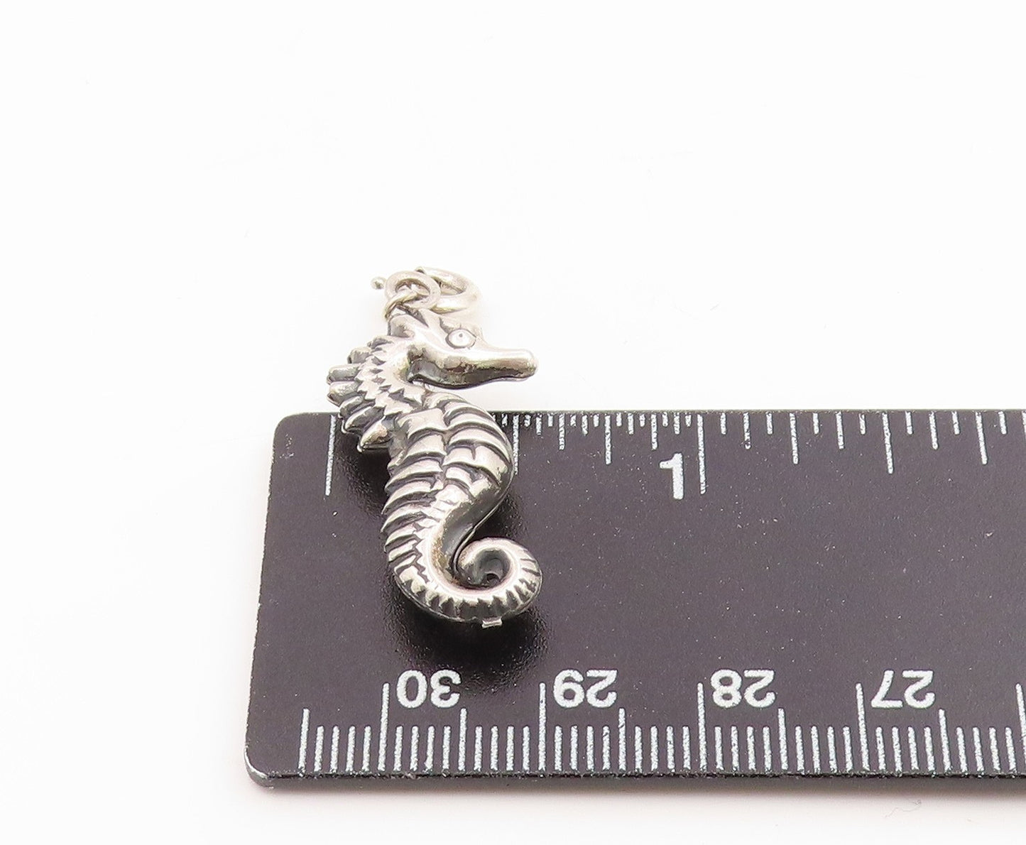 925 Sterling Silver Vintage Pendant Modernist Nautical Seahorse Charm  PT25920
