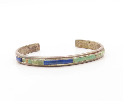 925 Sterling Silver Vintage Bracelet CHIMNEY BUTTE NAVAJO Gemstone Cuff  BT10902
