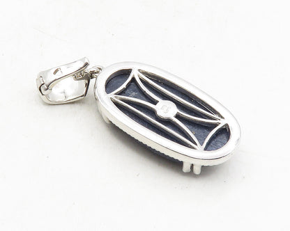 KARIS 925 Sterling Silver  Cabochon Cut Sodalite Shiny Oval Pendant  PT7228