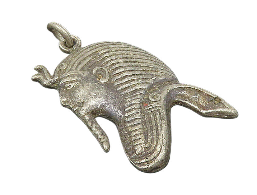 925 Sterling Silver  Vintage Dark Tone Egyptian Pharaoh Pendant  PT19642