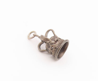 925 Sterling Silver Vintage Pendant Classic Imperial Royal Crown Charm  PT26455