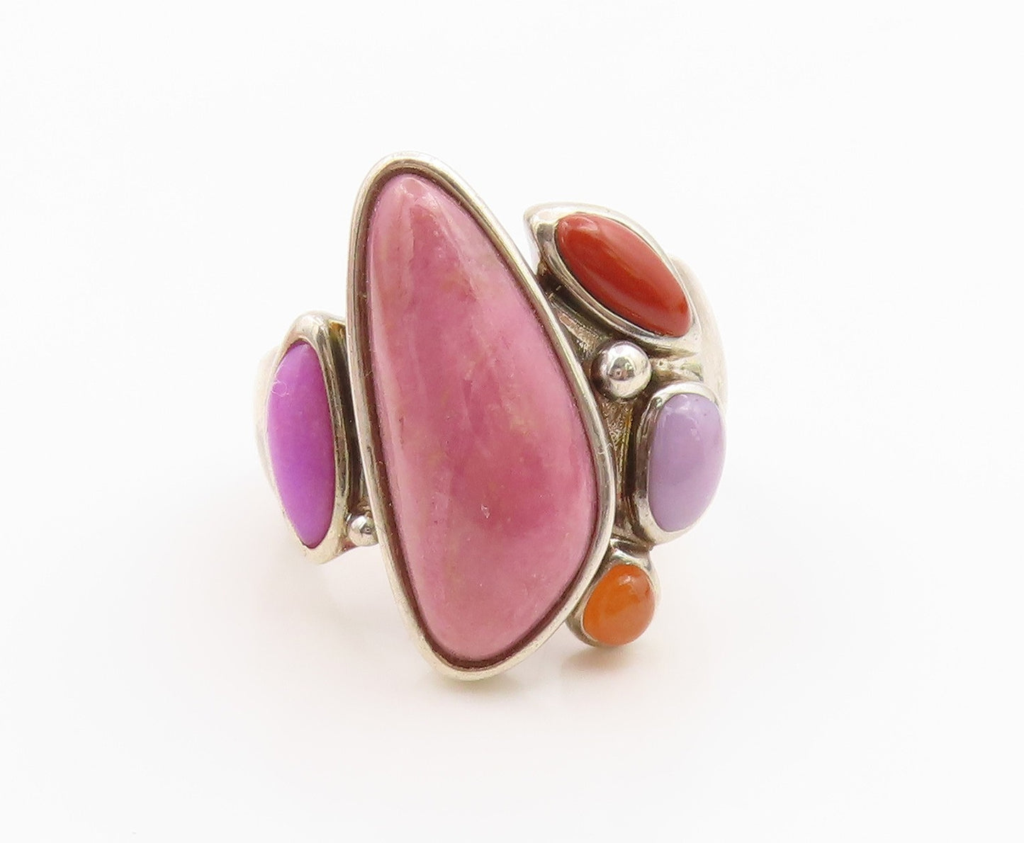 925 Sterling Silver Vintage Ring WHITNEY KELLY Gemstone Band  Sz 7  RG36059