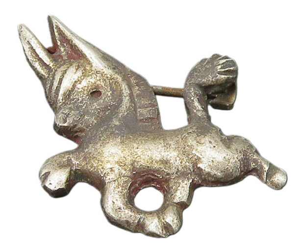 925 Sterling Silver  Vintage Antique Dark Tone Baby Donkey Brooch Pin  BP8658