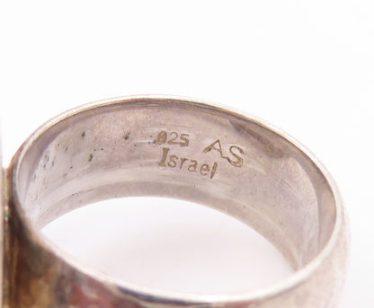 925 Sterling Silver Vintage Ring ISRAEL Amethyst & Pearl Band  Sz 7  RG34061