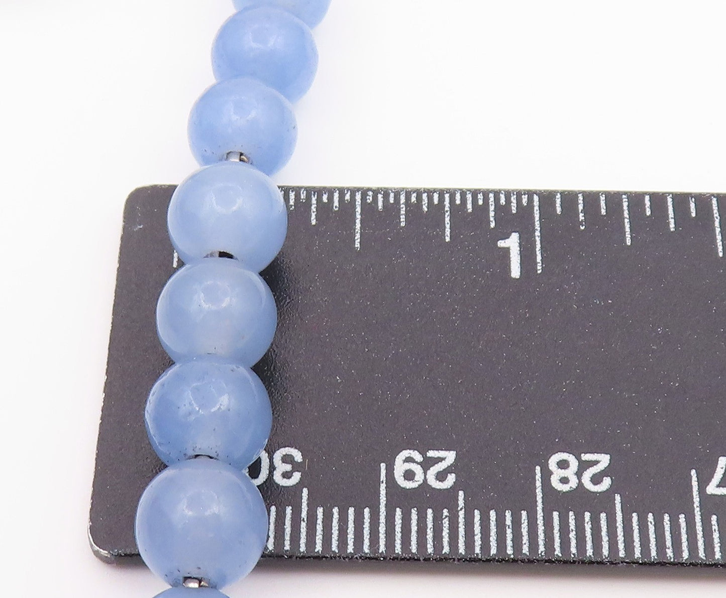 925 Sterling Silver Vintage Bracelet DAVID YURMAN Blue Chalcedony Beads  BT12190