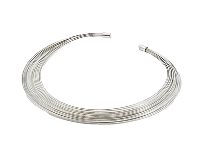 925 Sterling Silver Vintage Multi Strand Wire Design Collar Necklace NE1667