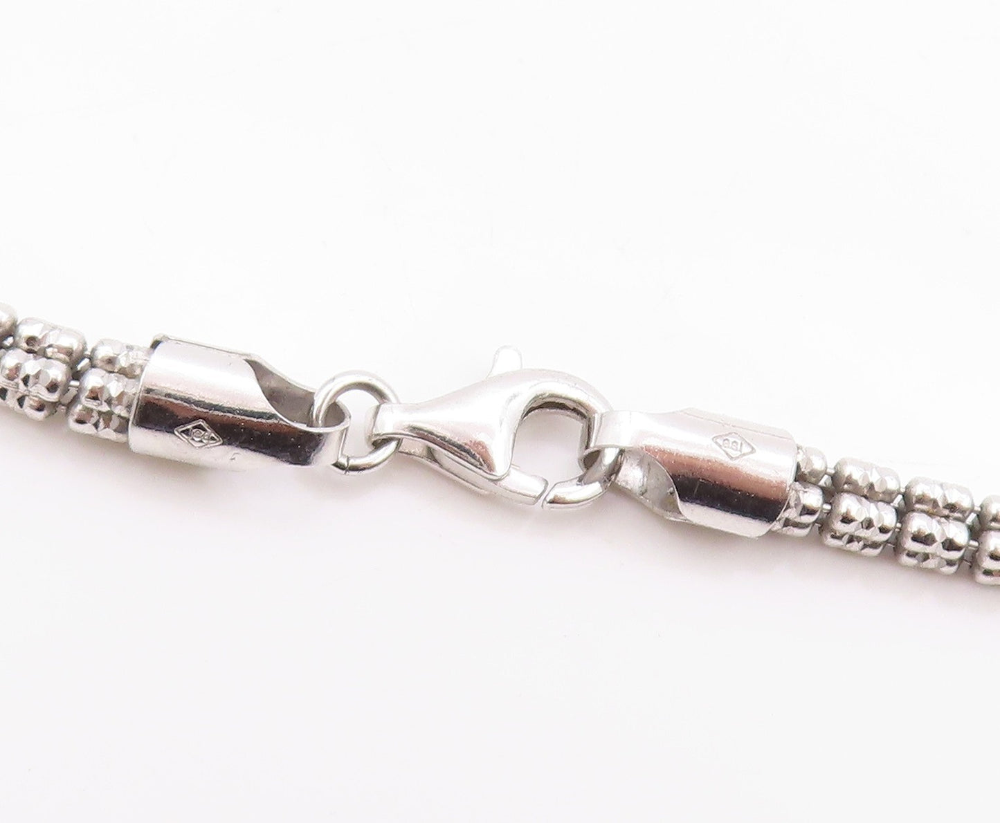 925 Sterling Silver Vintage Necklace Designer Bead Cluster Chain  NE4574
