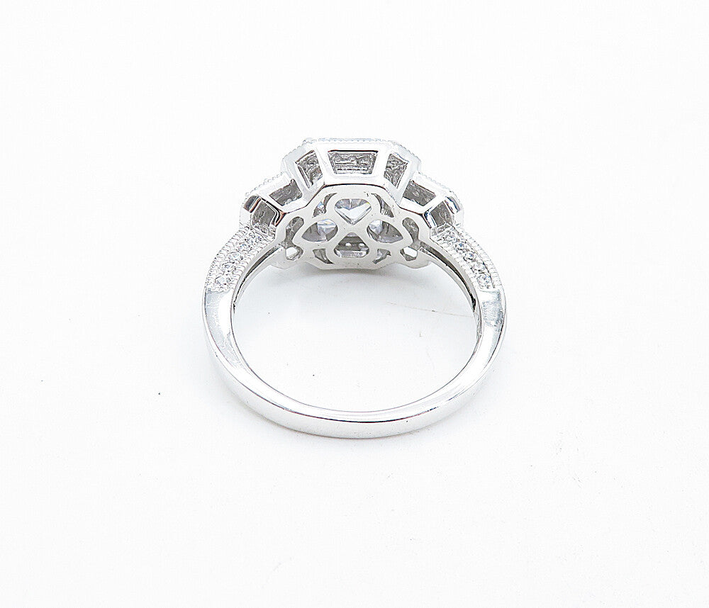 925 Sterling Silver  Sparkling Cubic Zirconia Square Band Ring Sz 10  RG4539