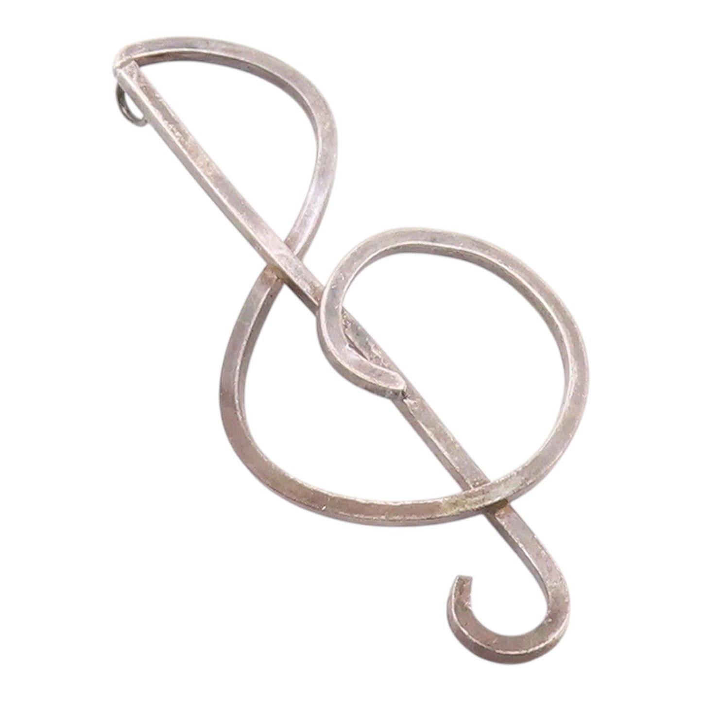 925 Sterling Silver  Vintage Clef Musical Note Outline Pendant  PT20985