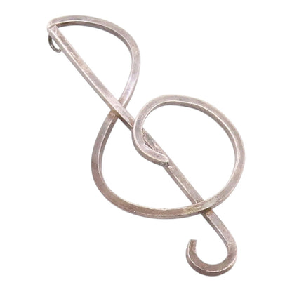 925 Sterling Silver  Vintage Clef Musical Note Outline Pendant  PT20985