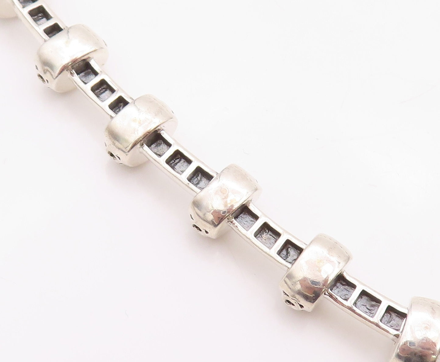 14k Gold 925 Sterling Silver Vintage Necklace KRYPELL Swirly Carved Bead  NE4352