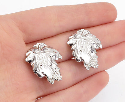 925 Sterling Silver  Shiny Polished Autumn Leaf Non Pierce Earrings  EG2342