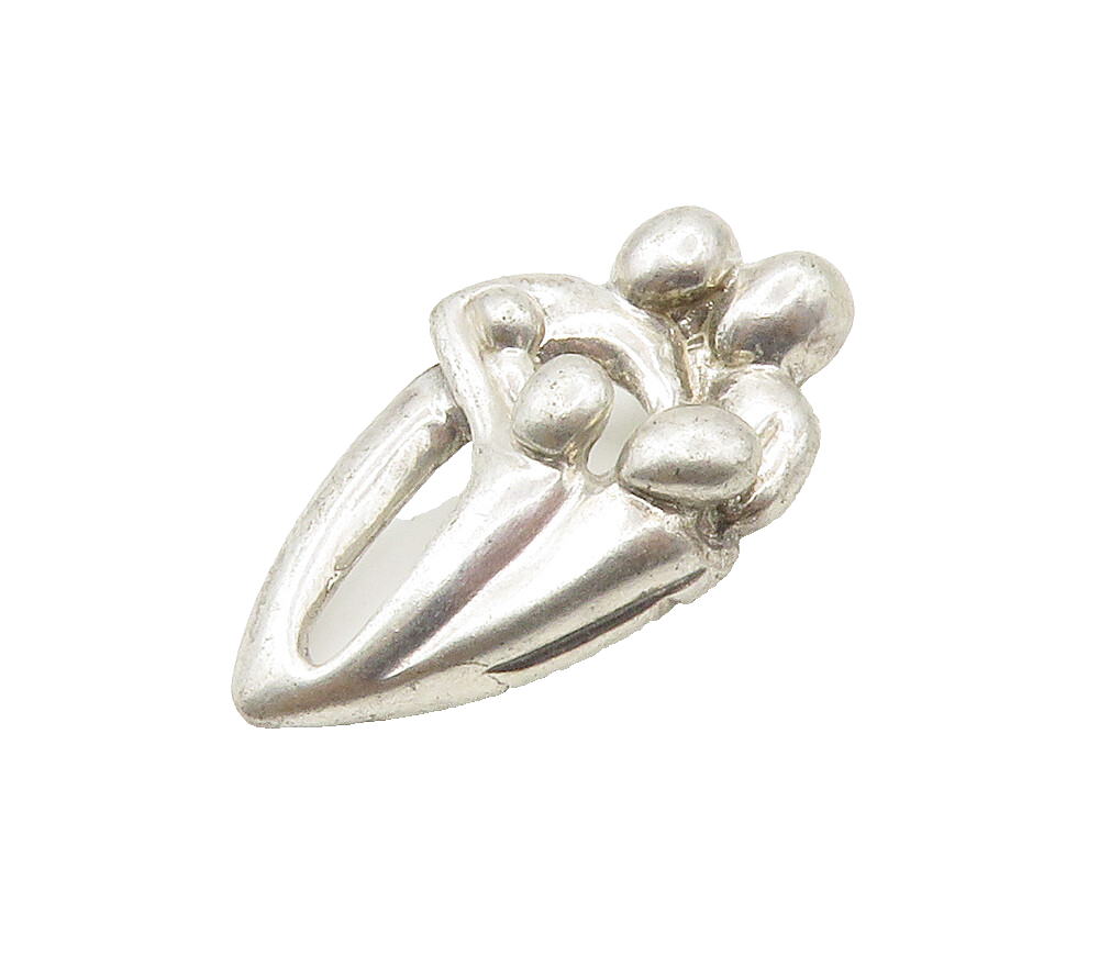 SHUBE 925 Sterling Silver  Vintage Modernist Family Motif Pendant  PT11977