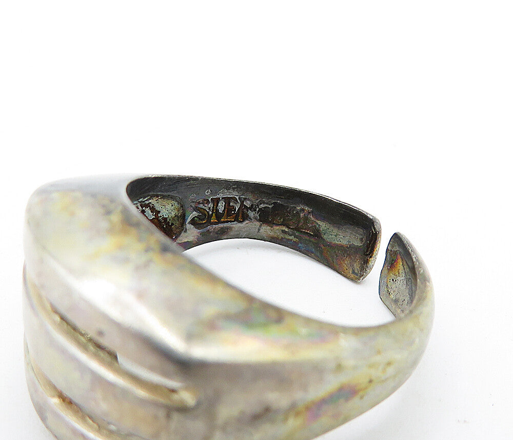 HERMANN SIERSBOL DENMARK 925 Silver  Vintage Square Dome Band Ring Sz 6 RG4160