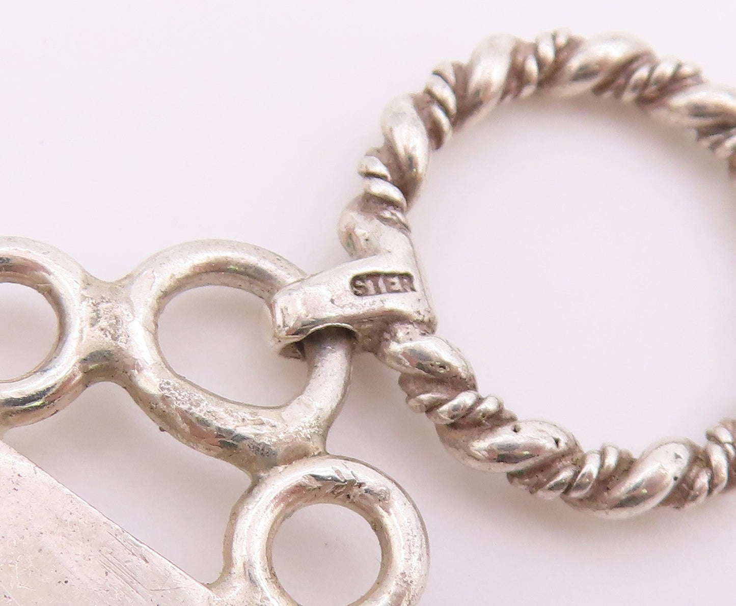 925 Sterling Silver Vintage Bracelet Modernist Geometric Square Link  BT12210