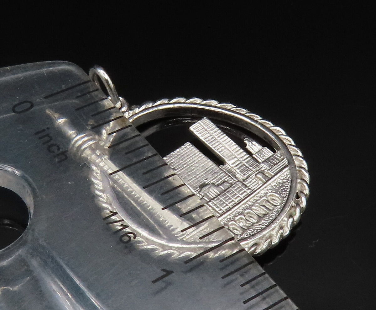 925 Sterling Silver   Vintage CN Tower Toronto Souvenir Pendant  PT20546