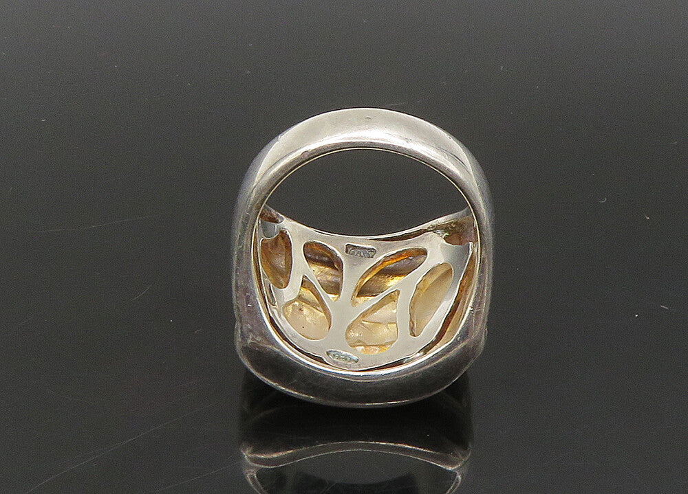 925 Sterling Silver  Vintage Fluted Square Design Band Ring Sz 6  RG23198