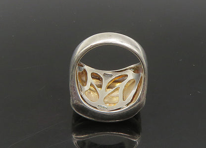 925 Sterling Silver  Vintage Fluted Square Design Band Ring Sz 6  RG23198