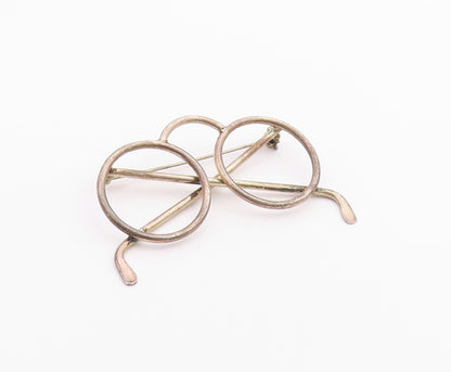 MEXICO 925 Sterling Silver  Vintage Reading Eye Glasses Brooch Pin  BP9132
