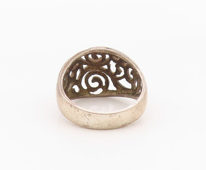 925 Sterling Silver Vintage Ring Classic Open Scrollwork Band  Sz 5.5  RG36311