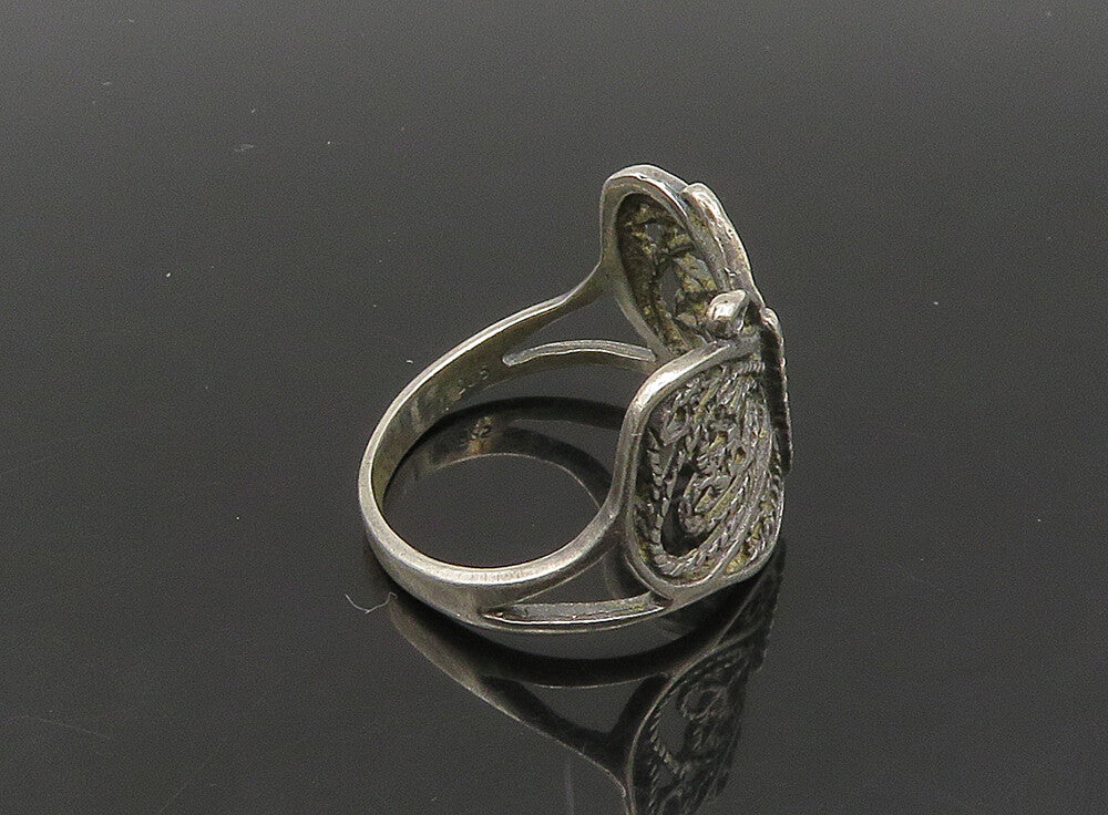925 Sterling Silver  Vintage Swirl Twist Butterfly Band Ring Sz 9  RG23605