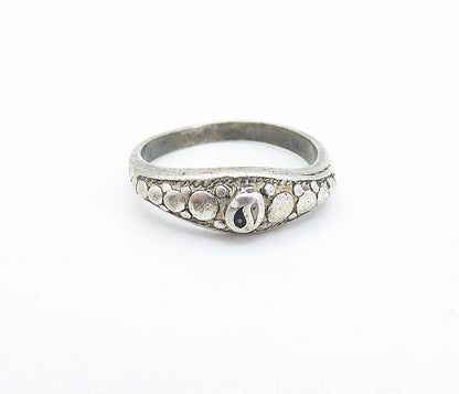 925 Sterling Silver  Vintage Thin Circle Pattern Band Ring Sz 6.5  RG3724
