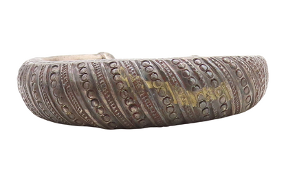 925 Sterling Silver  Vintage Antique Oxidized Pattern Cuff Bracelet  BT2501