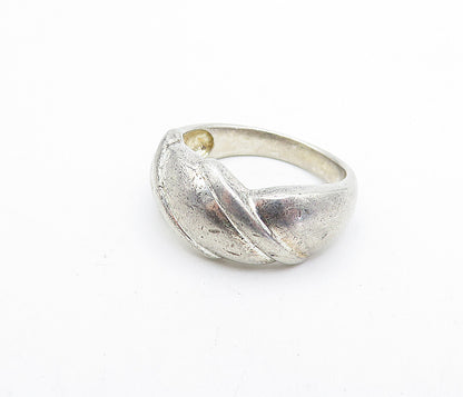 MWS 925 Sterling Silver  Vintage Shiny Fluted Detail Band Ring Sz 9  RG4167