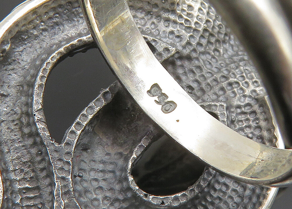 925 Sterling Silver   Vintage Shiny Cobra Snake Band Ring Sz 8.5  RG23405