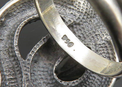 925 Sterling Silver   Vintage Shiny Cobra Snake Band Ring Sz 8.5  RG23405