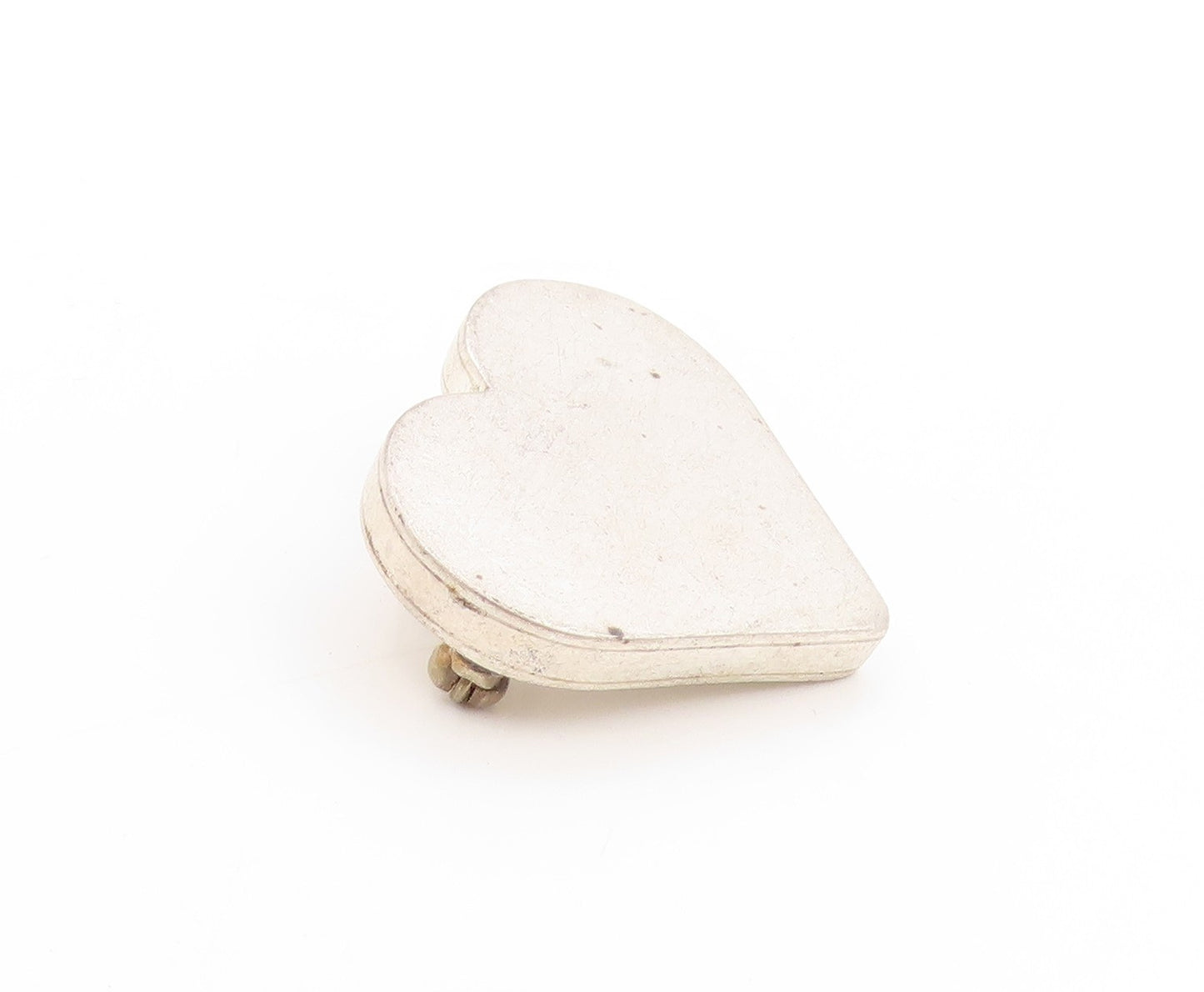925 Sterling Silver Vintage Brooch Minimalist Solid Love Heart Design  BP11922