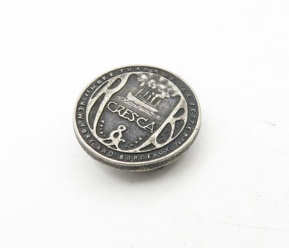 925 Sterling Silver  Vintage Petite Oxidized Cresca Round Tie Clip  TR1511