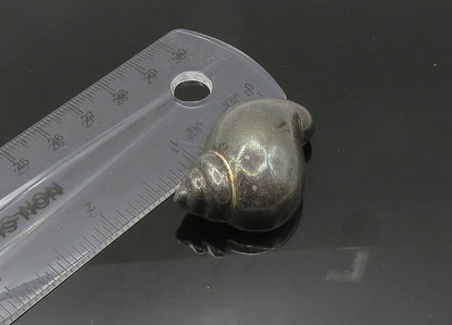MMA 925 Silver  Vintage Smooth Oxidized Snail Shell Motif Brooch Pin  BP8506