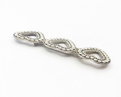 925 Sterling Silver  Vintage Circle Pattern Open Love Heart Brooch Pin  BP4390