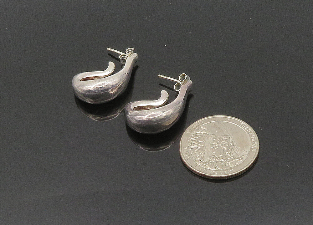 RLM STUDIO 925 Sterling Silver  Vintage Shiny Smooth JHoop Earrings  EG10469