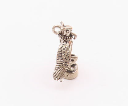 925 Sterling Silver  Vintage Kneeling Horned Figure With Wings Pendant PT21833