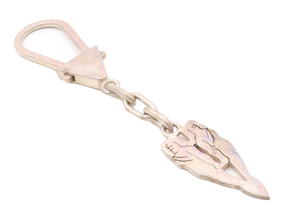925 Sterling Silver Vintage Keychain MIDDLE EAST Designer Heart Shape Men TR3809
