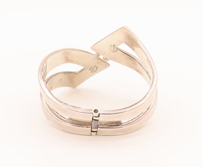 MEXICO 925 Sterling Silver  Vintage Designer Solid Swirly Bracelet  BT10055