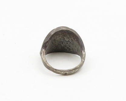 925 Sterling Silver Vintage Antique Turquoise Band Ring Sz 6.5 RG18715