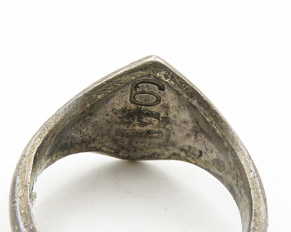 925 Sterling Silver  Vintage Antique Boy Scout Cubs Band Ring Sz 6  RG19090
