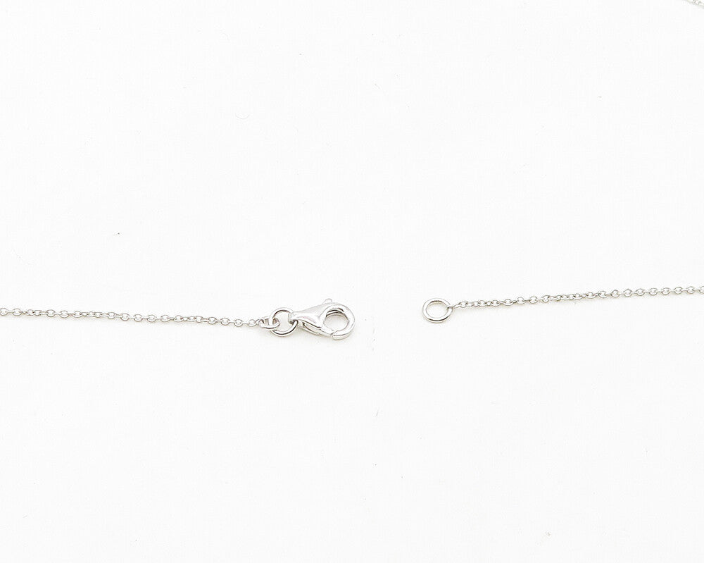 925 Sterling Silver  Shiny Cubic Zirconia D Initial Chain Necklace  NE3137